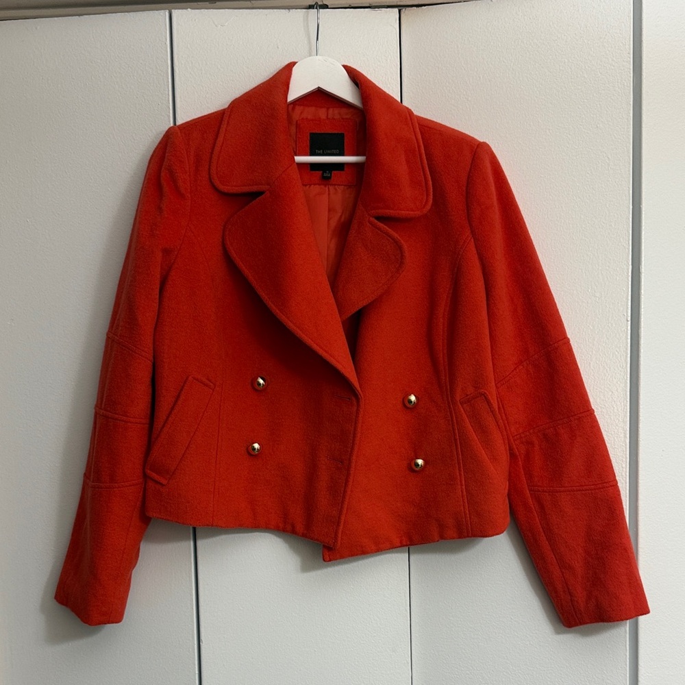 The Limited Red Orange Wool Jacket Size Medium